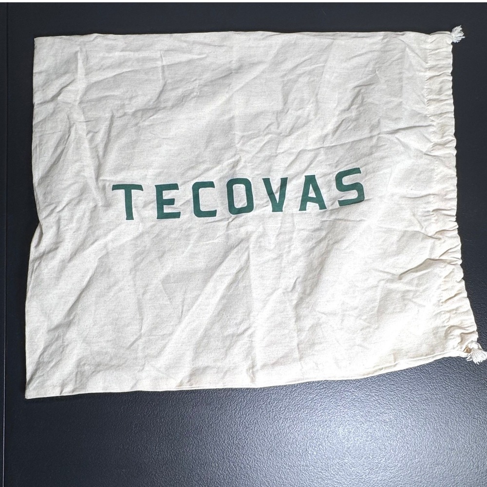 Tecovas Cream Cotton Canvas Drawstring Boot Dust Bag Green Logo Protection
